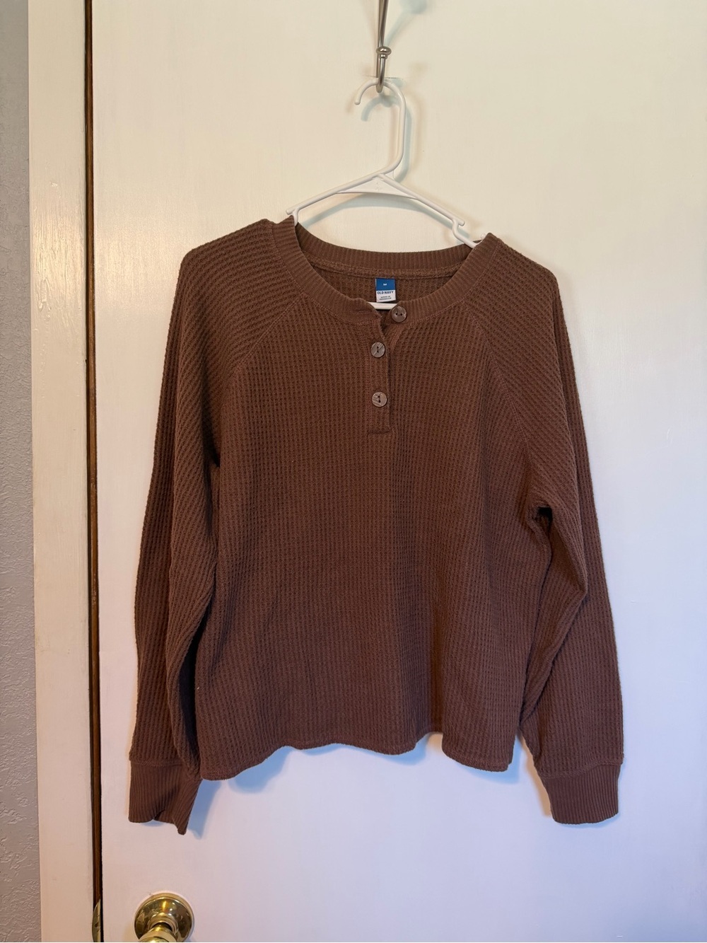 Old Navy Women's Brown Waffle Crewneck Sweater - Picture 1 of 3